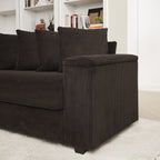 104-In Oversized Large Corduroy L Shaped Sofa with Chaise