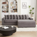 104-In Oversized Large Corduroy L Shaped Sofa with Chaise