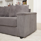 104-In Oversized Large Corduroy L Shaped Sofa with Chaise