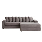 104-In Oversized Large Corduroy L Shaped Sofa with Chaise