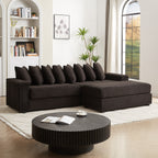 104-In Oversized Large Corduroy L Shaped Sofa with Chaise