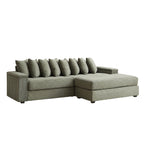 104-In Oversized Large Corduroy L Shaped Sofa with Chaise