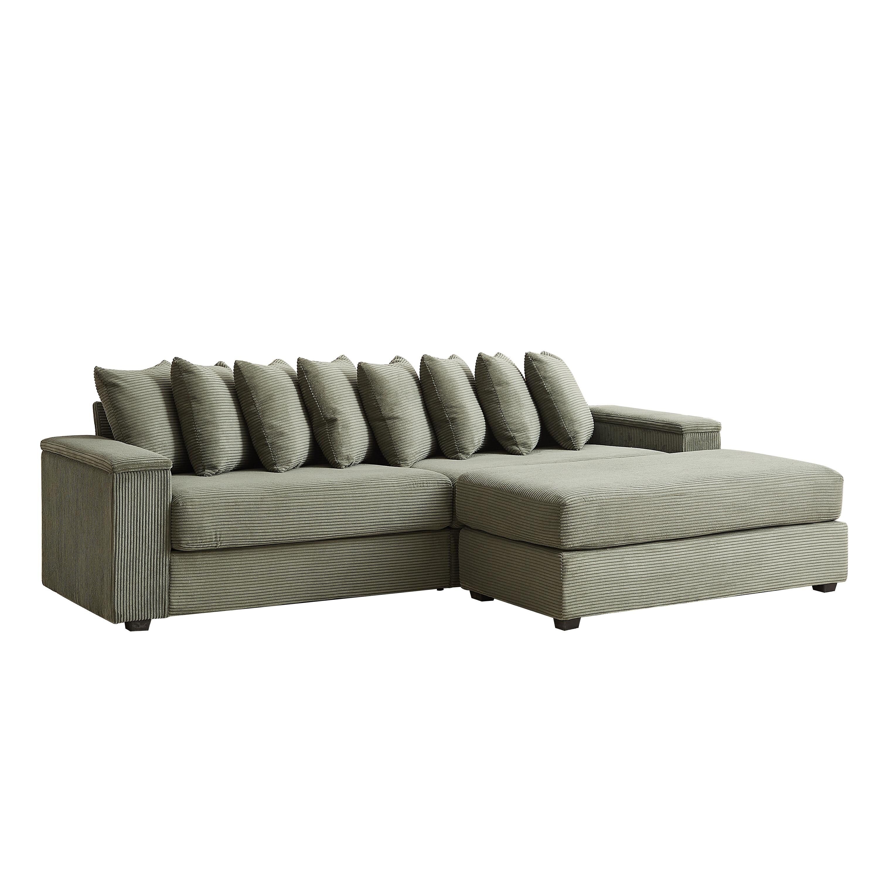 104-In Oversized Large Corduroy L Shaped Sofa with Chaise