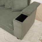 104-In Oversized Large Corduroy L Shaped Sofa with Chaise