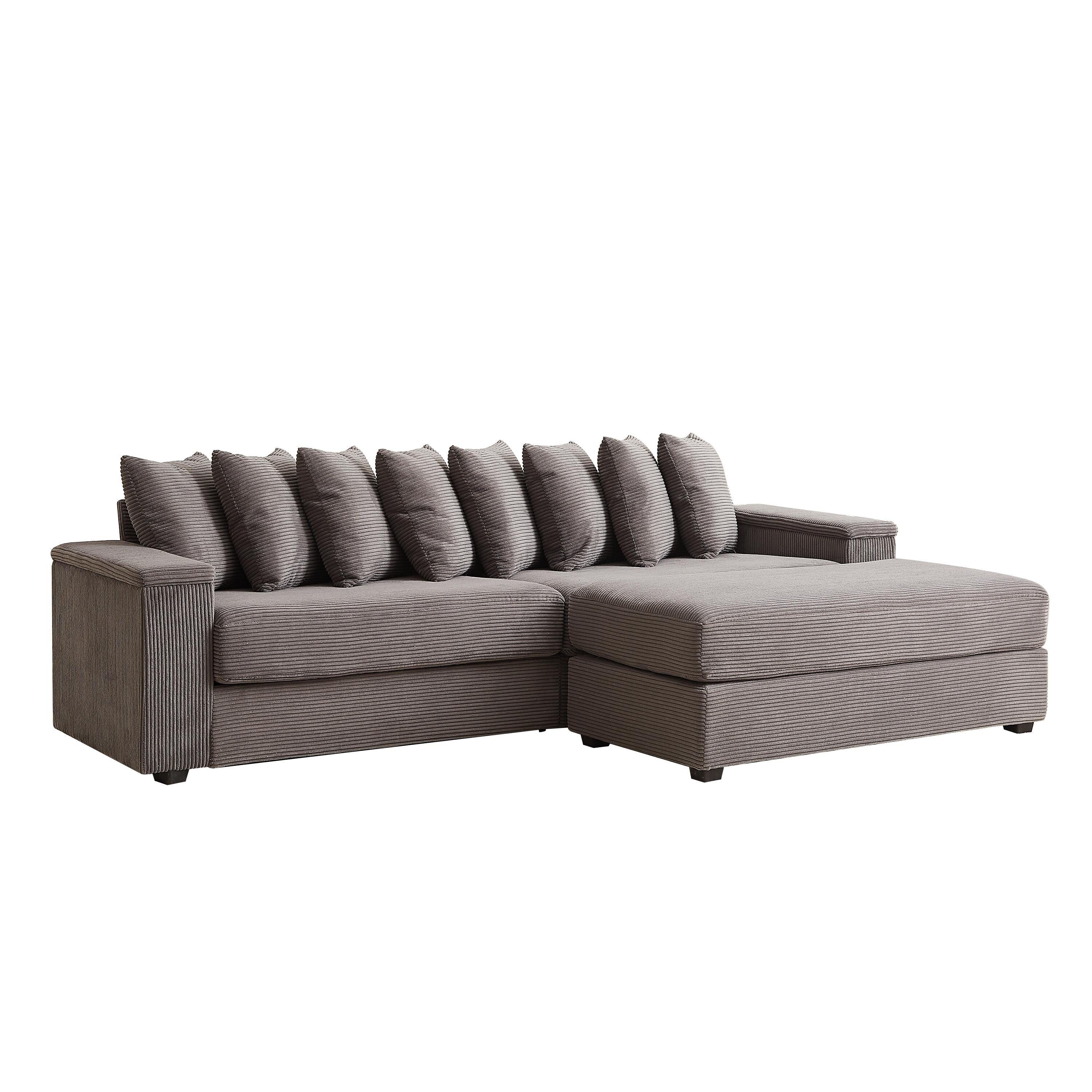 104-In Oversized Large Corduroy L Shaped Sofa with Chaise