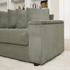 104-In Oversized Large Corduroy L Shaped Sofa with Chaise