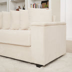 104-In Oversized Large Corduroy L Shaped Sofa with Chaise