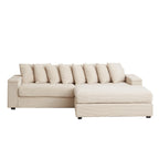 104-In Oversized Large Corduroy L Shaped Sofa with Chaise