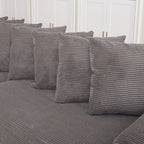 104-In Oversized Large Corduroy L Shaped Sofa with Chaise