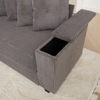 104-In Oversized Large Corduroy L Shaped Sofa with Chaise