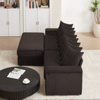 104-In Oversized Large Corduroy L Shaped Sofa with Chaise