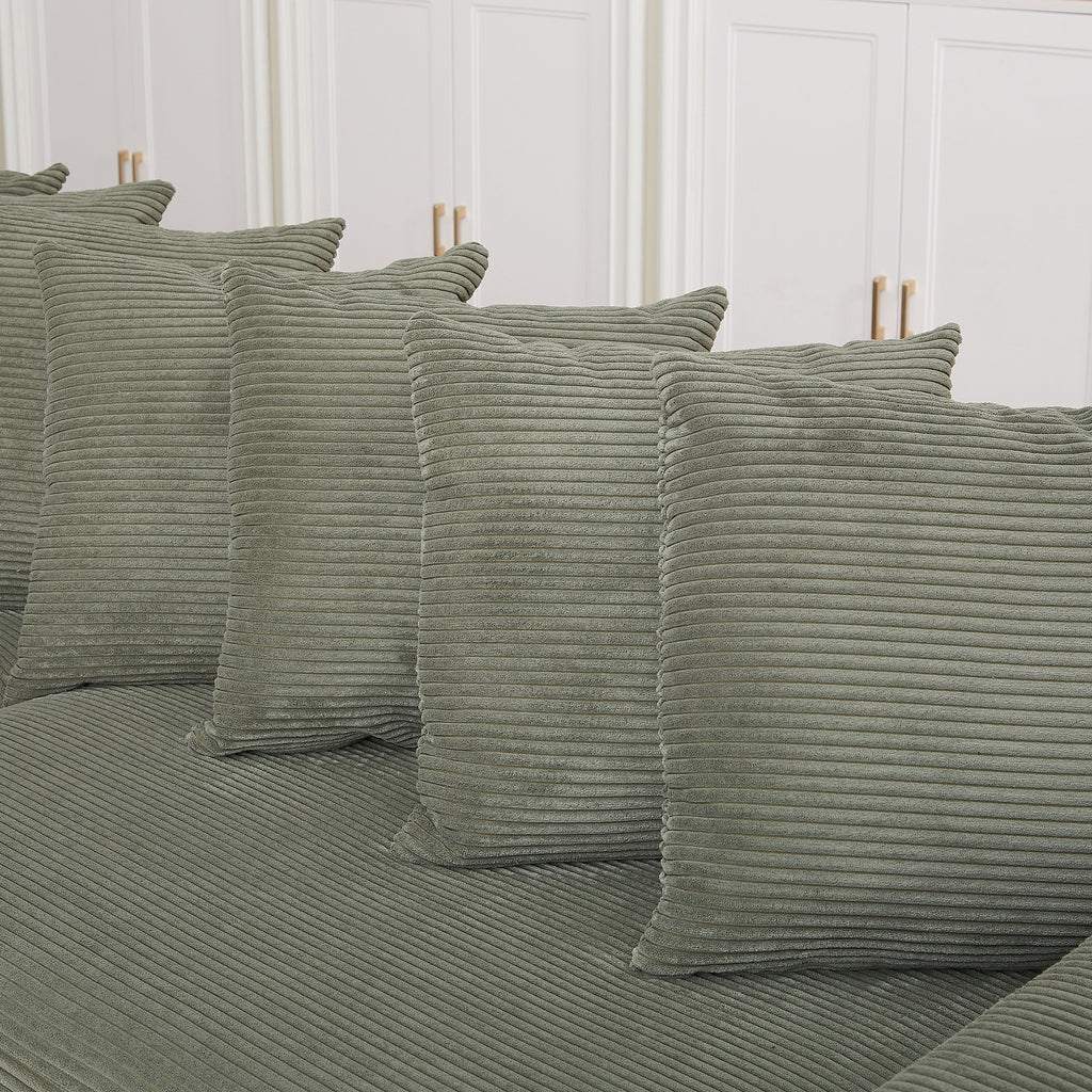104-In Oversized Large Corduroy L Shaped Sofa with Chaise