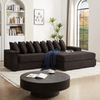 104-In Oversized Large Corduroy L Shaped Sofa with Chaise