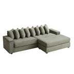 104-In Oversized Large Corduroy L Shaped Sofa with Chaise
