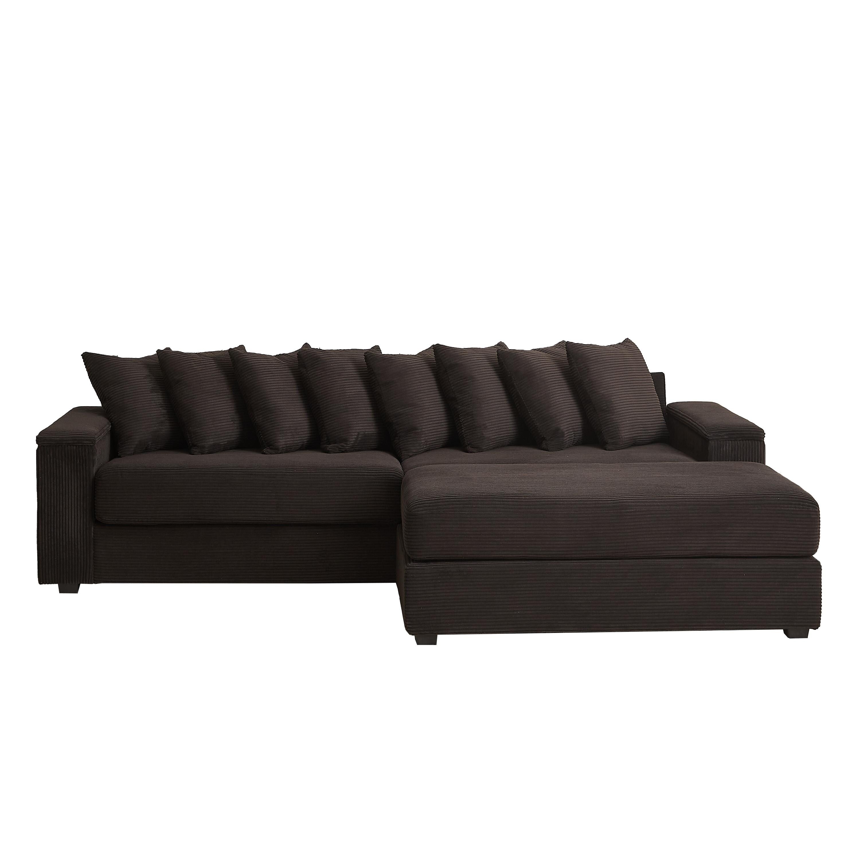 104-In Oversized Large Corduroy L Shaped Sofa with Chaise