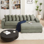 104-In Oversized Large Corduroy L Shaped Sofa with Chaise