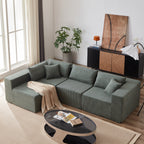 104-Inch Corduroy Modular L Shaped Sectional Sofa,Floor Couch Set,Foam-Filled Compressed Sofa,4 PC Free Combination