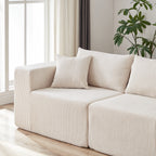 104-Inch Corduroy Modular L Shaped Sectional Sofa,Floor Couch Set,Foam-Filled Compressed Sofa,4 PC Free Combination