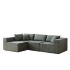 104-Inch Corduroy Modular L Shaped Sectional Sofa,Floor Couch Set,Foam-Filled Compressed Sofa,4 PC Free Combination