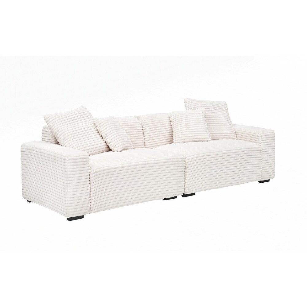 104.72-inch 4-seat large sofa with 4 throw pillows