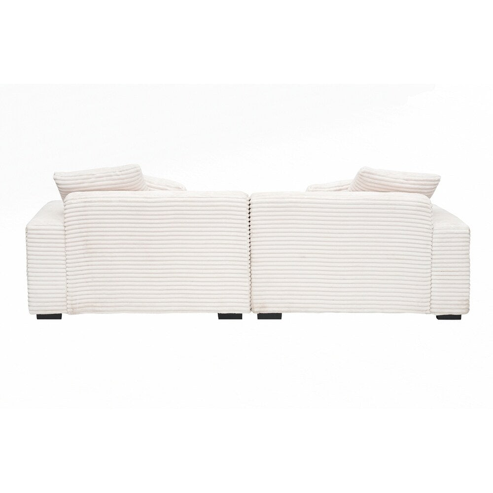 104.72-inch 4-seat large sofa with 4 throw pillows