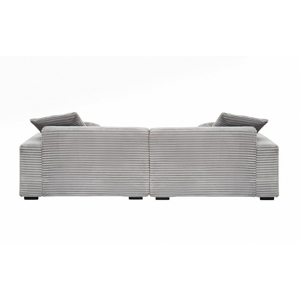 104.72-inch 4-seat large sofa with 4 throw pillows