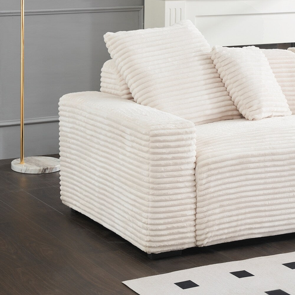 104.72-inch 4-seat large sofa with 4 throw pillows