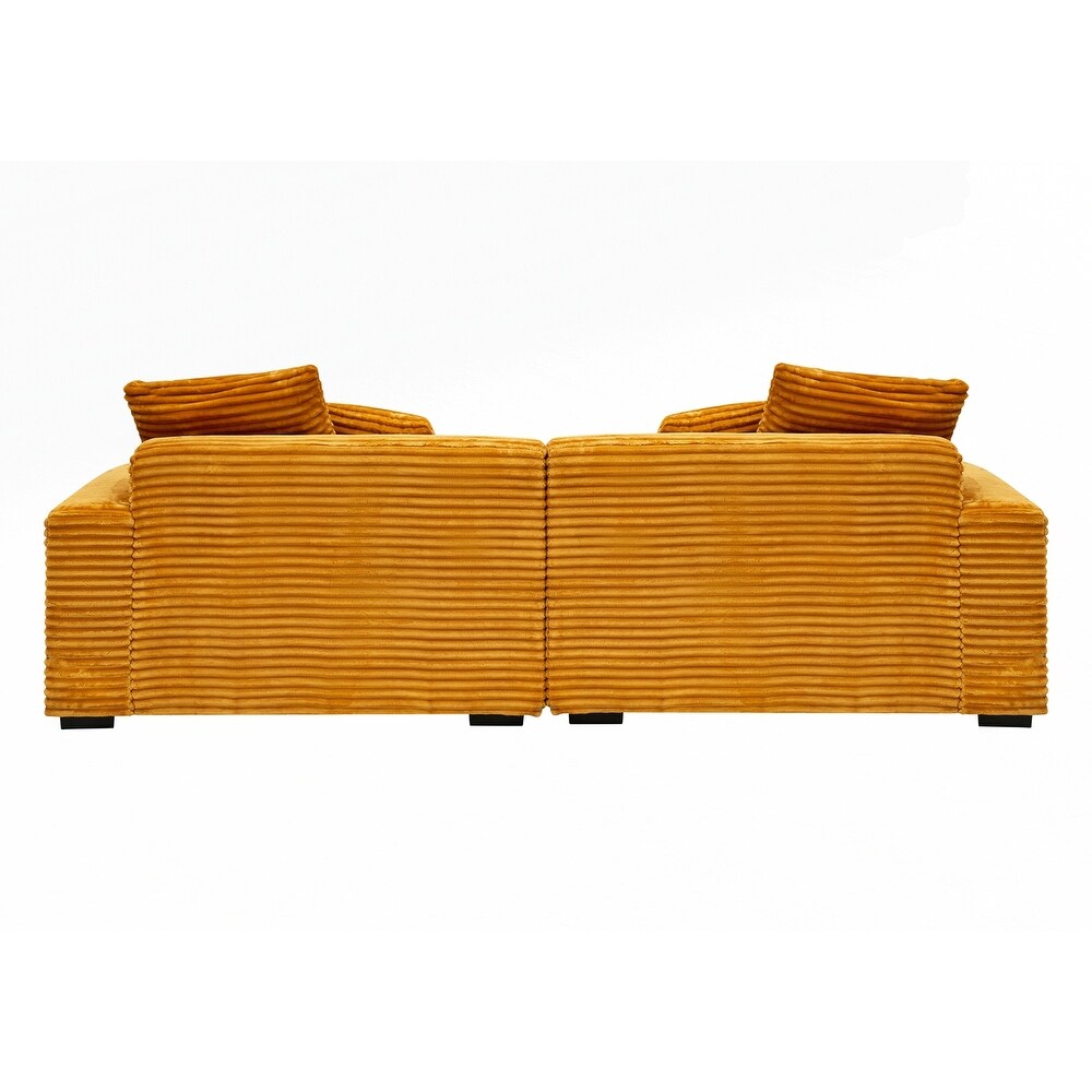 104.72-inch 4-seat large sofa with 4 throw pillows