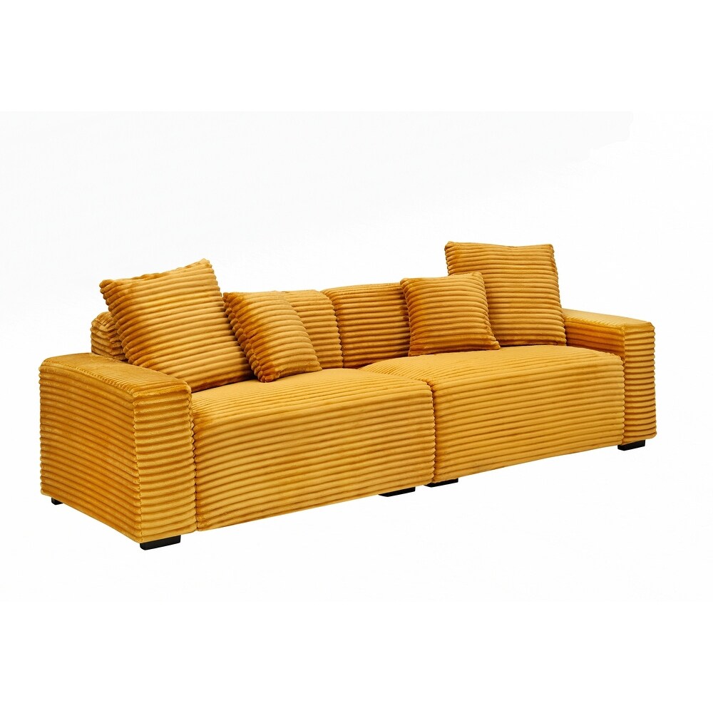 104.72-inch 4-seat large sofa with 4 throw pillows