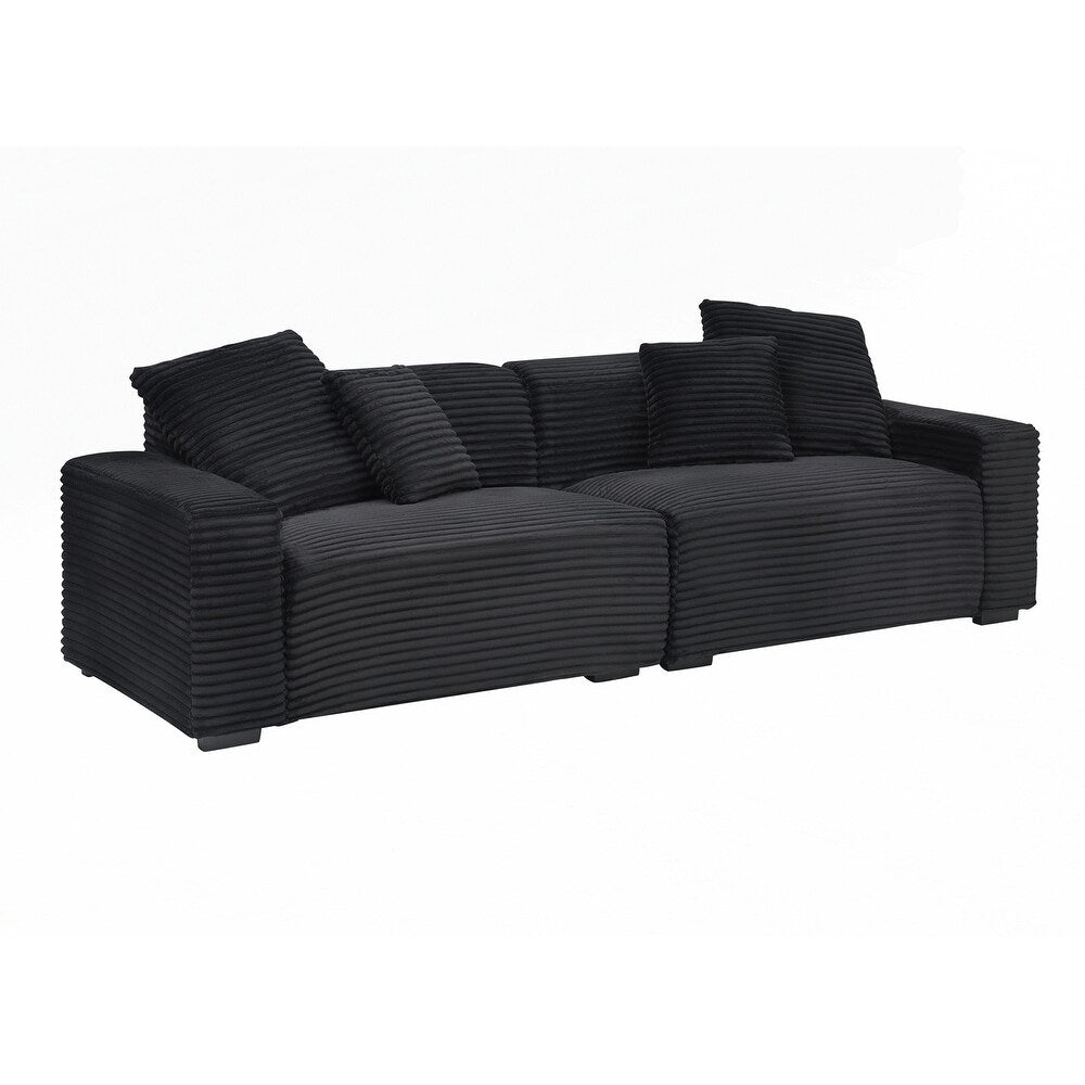 104.72-inch 4-seat large sofa with 4 throw pillows
