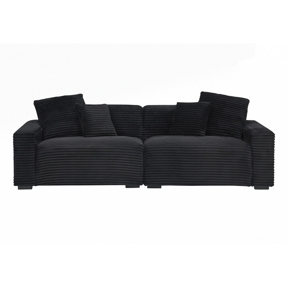 104.72-inch 4-seat large sofa with 4 throw pillows