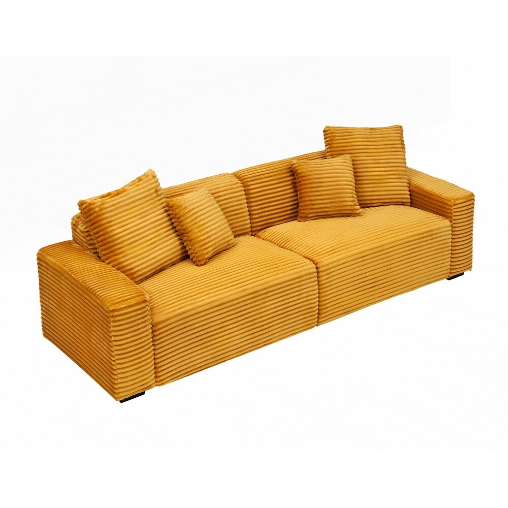 104.72-inch 4-seat large sofa with 4 throw pillows