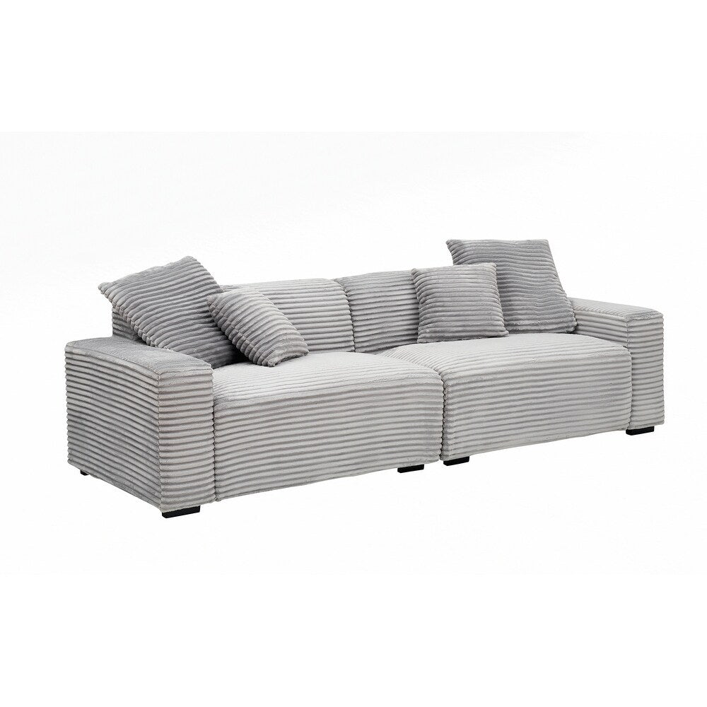 104.72-inch 4-seat large sofa with 4 throw pillows