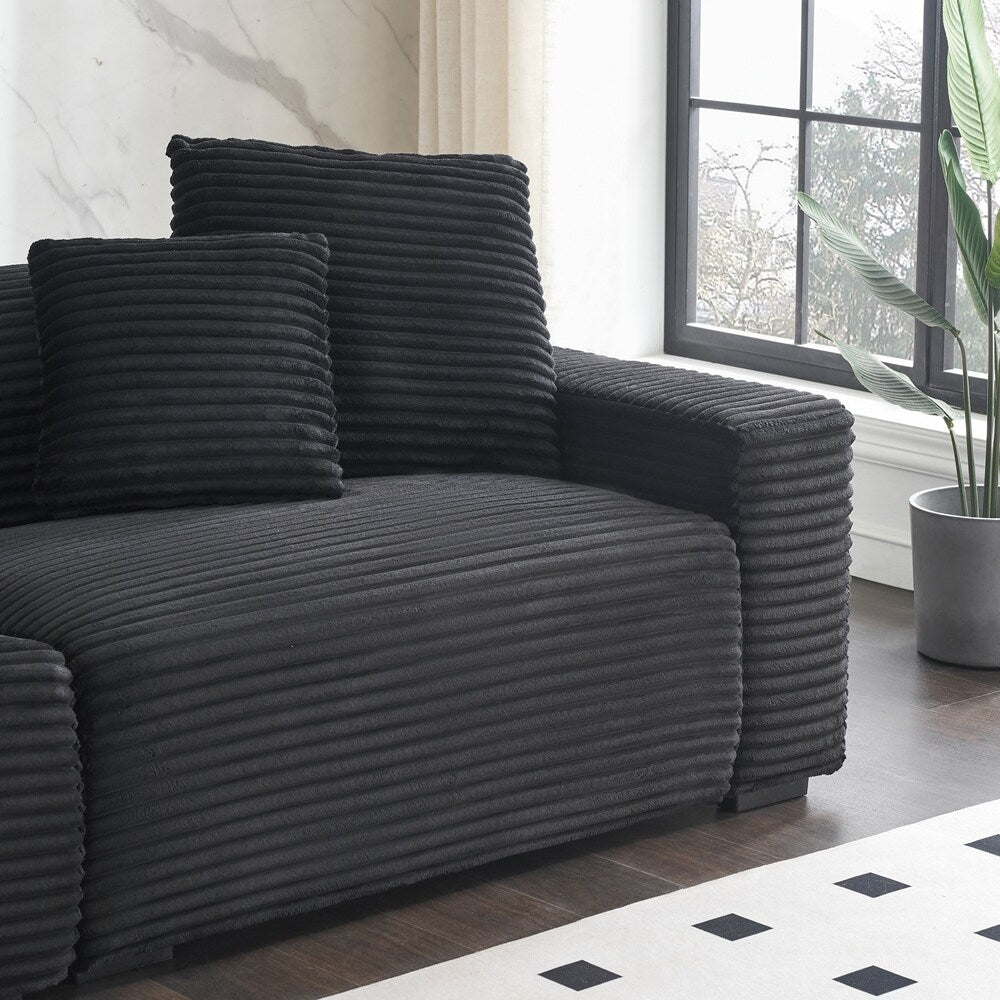 104.72-inch 4-seat large sofa with 4 throw pillows