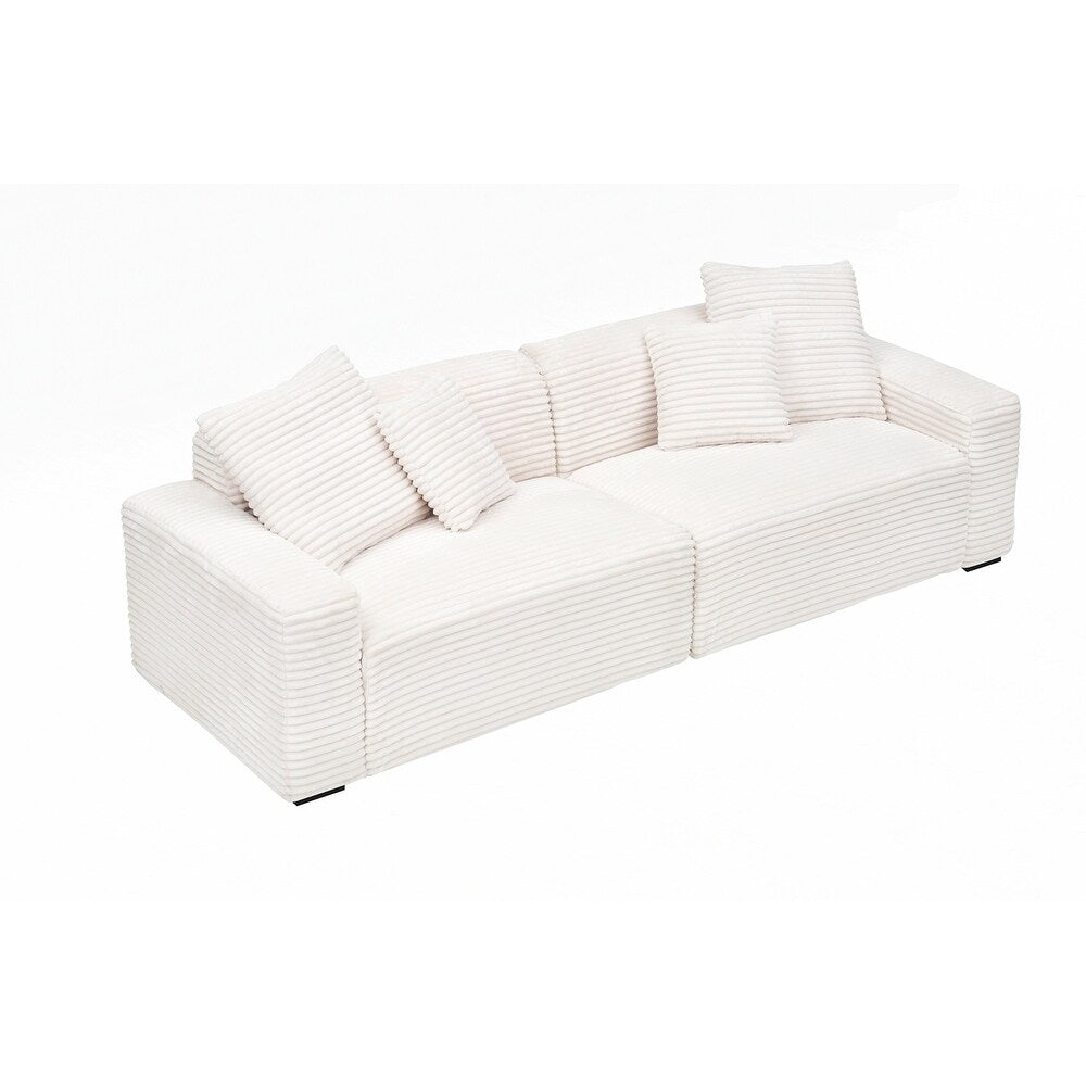 104.72-inch 4-seat large sofa with 4 throw pillows
