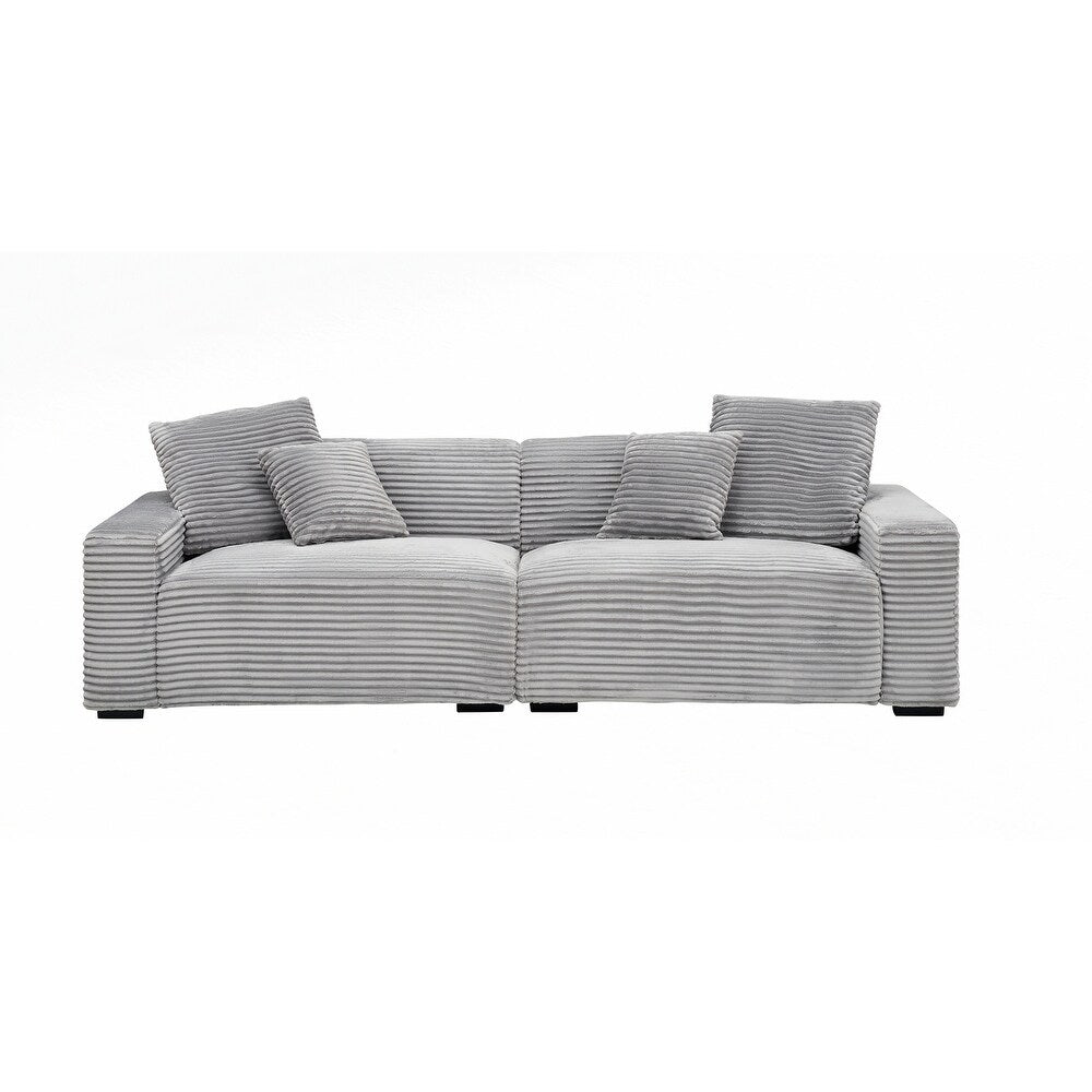 104.72-inch 4-seat large sofa with 4 throw pillows