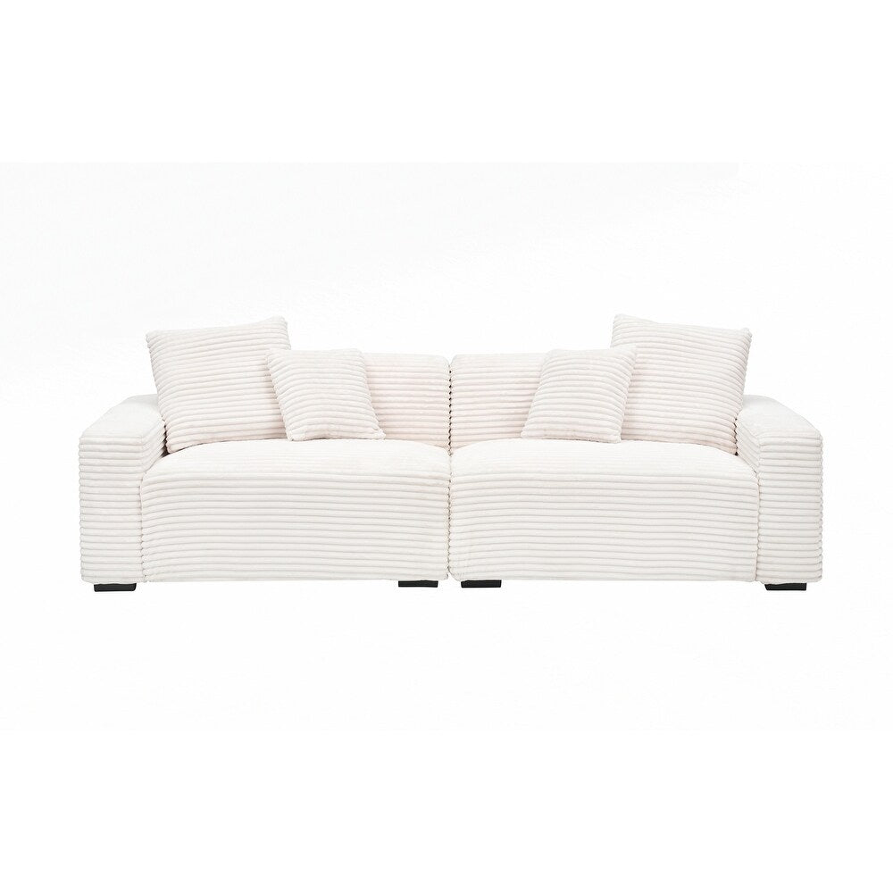 104.72-inch 4-seat large sofa with 4 throw pillows