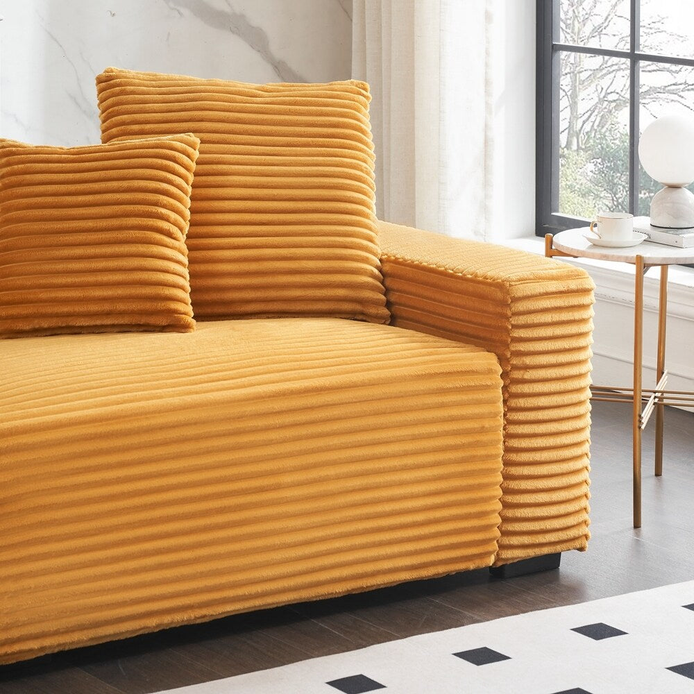104.72-inch 4-seat large sofa with 4 throw pillows
