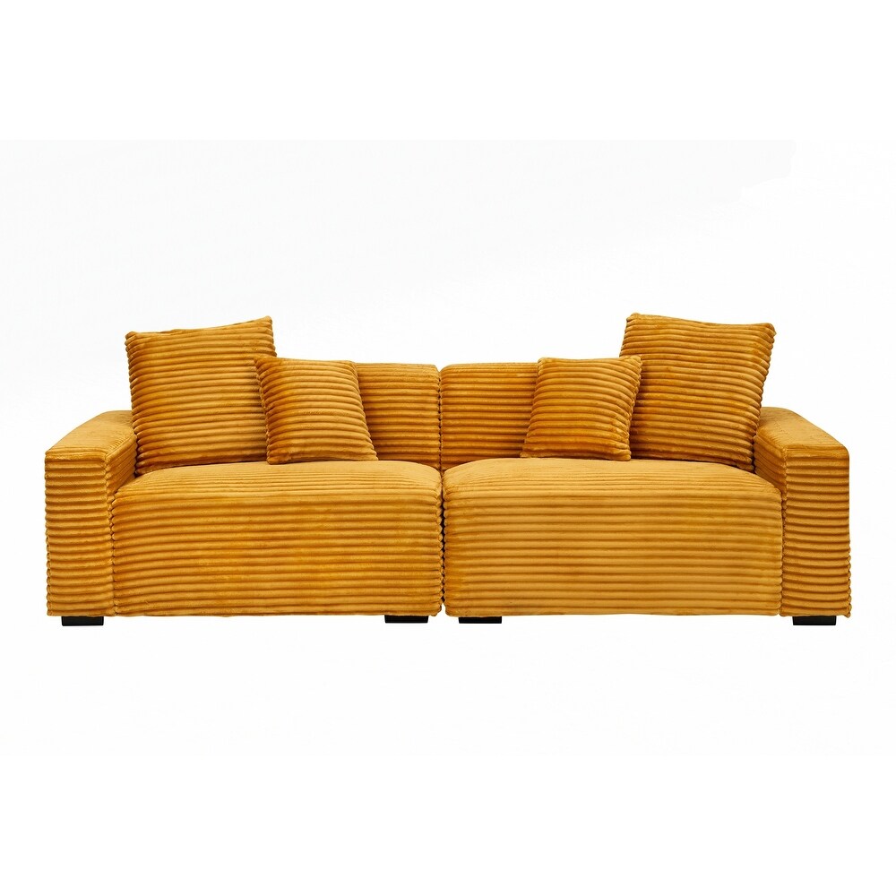 104.72-inch 4-seat large sofa with 4 throw pillows