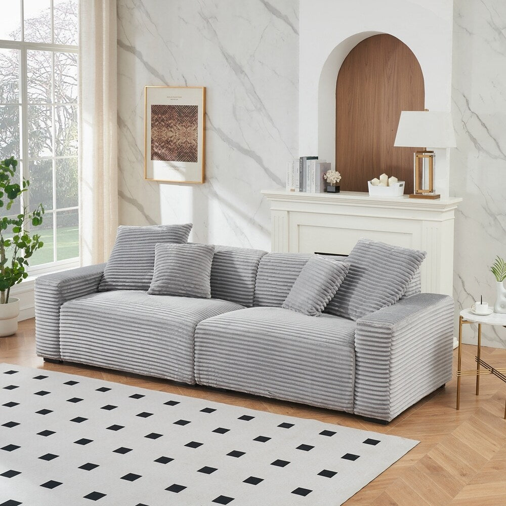 104.72-inch 4-seat large sofa with 4 throw pillows