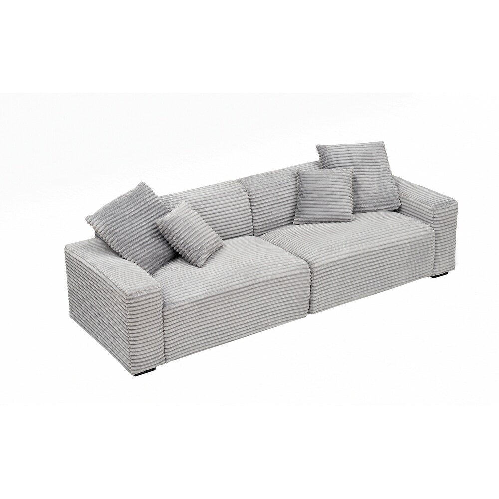 104.72-inch 4-seat large sofa with 4 throw pillows