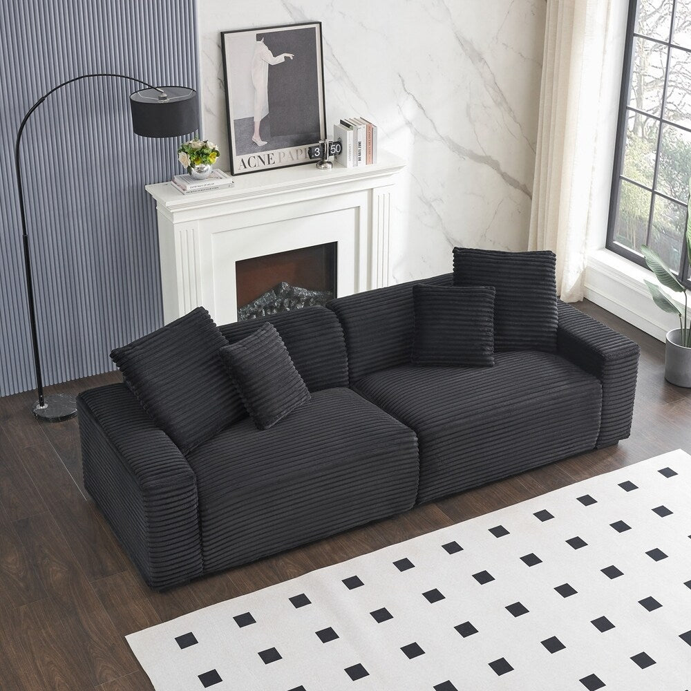 104.72-inch 4-seat large sofa with 4 throw pillows