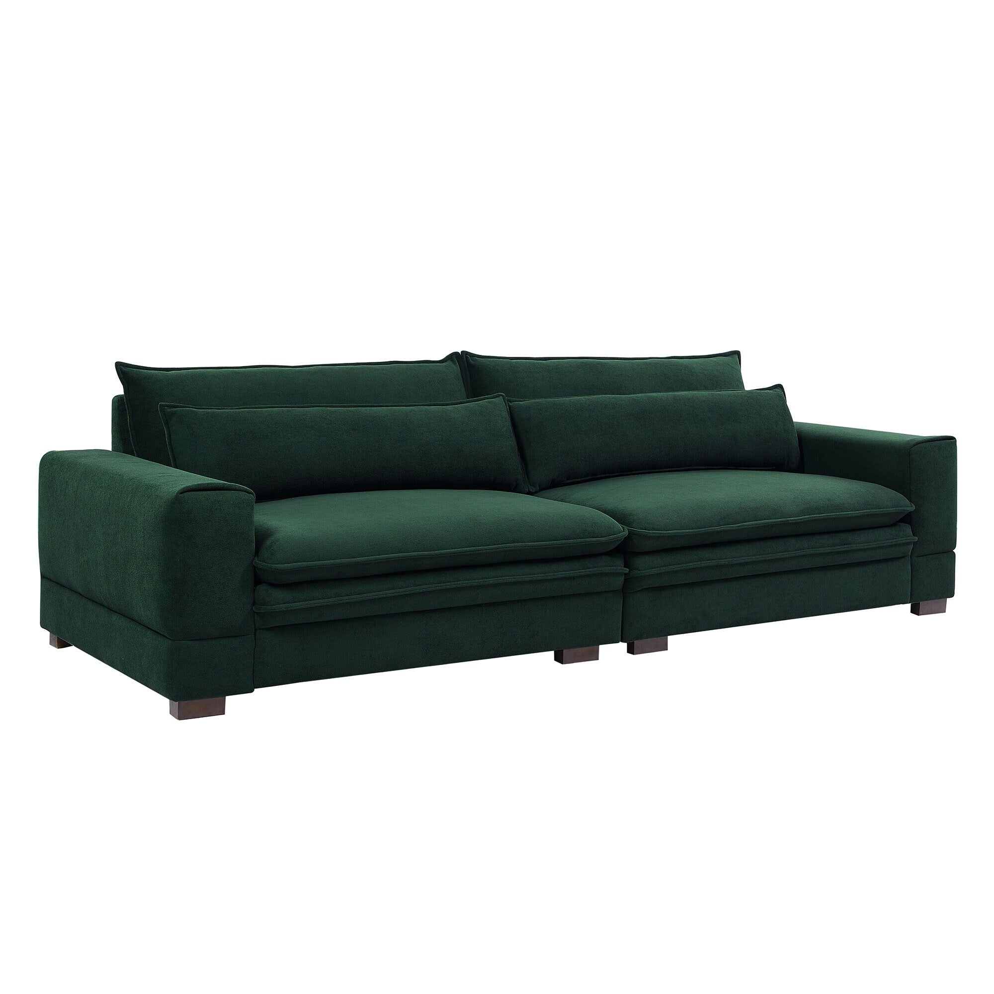 104.72 Mid-Century Modern Fabric Sofa with Solid Wood Legs