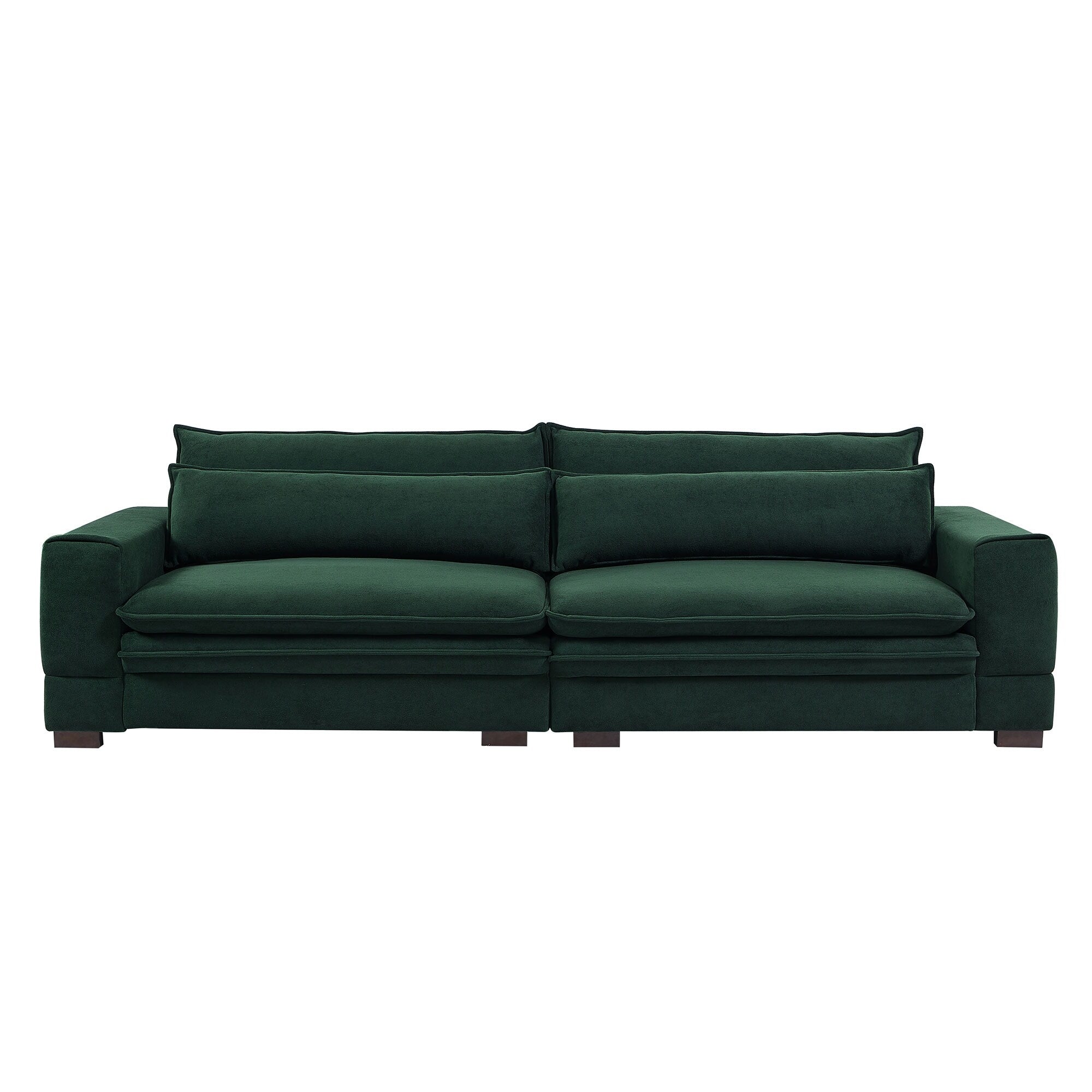 104.72 Mid-Century Modern Fabric Sofa with Solid Wood Legs
