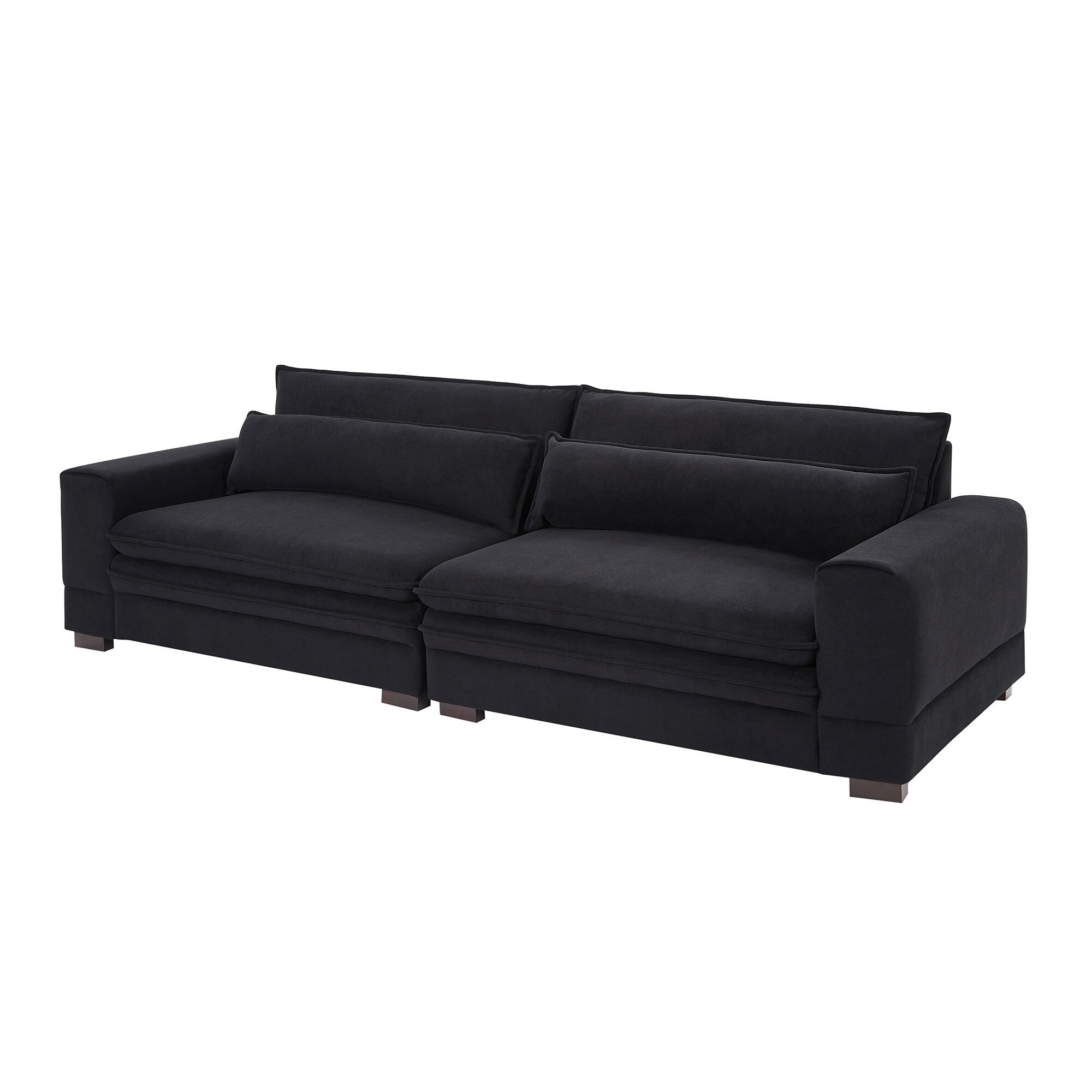 104.72 Mid-Century Modern Fabric Sofa with Solid Wood Legs