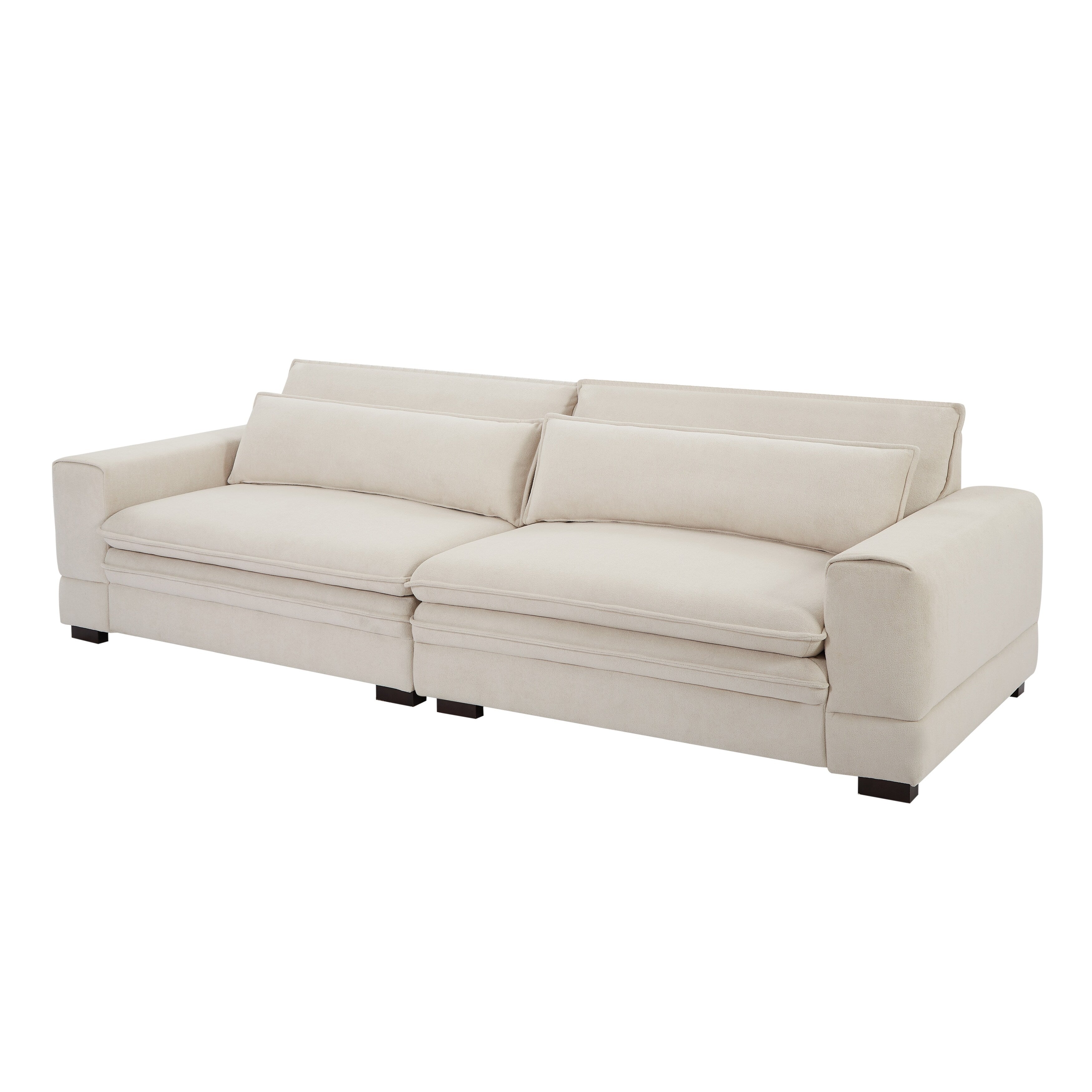 104.72 Mid-Century Modern Fabric Sofa with Solid Wood Legs