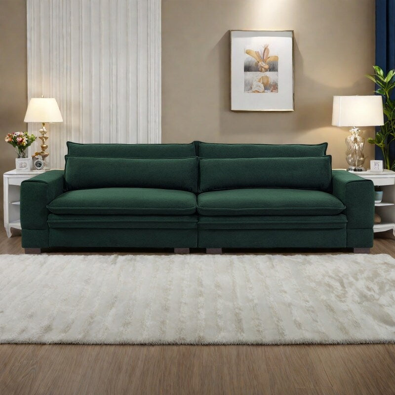 104.72 Mid-Century Modern Fabric Sofa with Solid Wood Legs