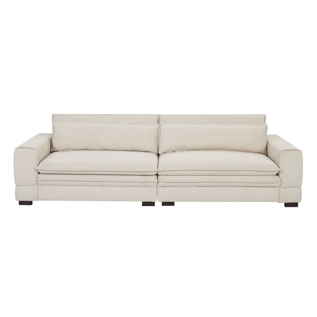 104.72 Mid-Century Modern Fabric Sofa with Solid Wood Legs