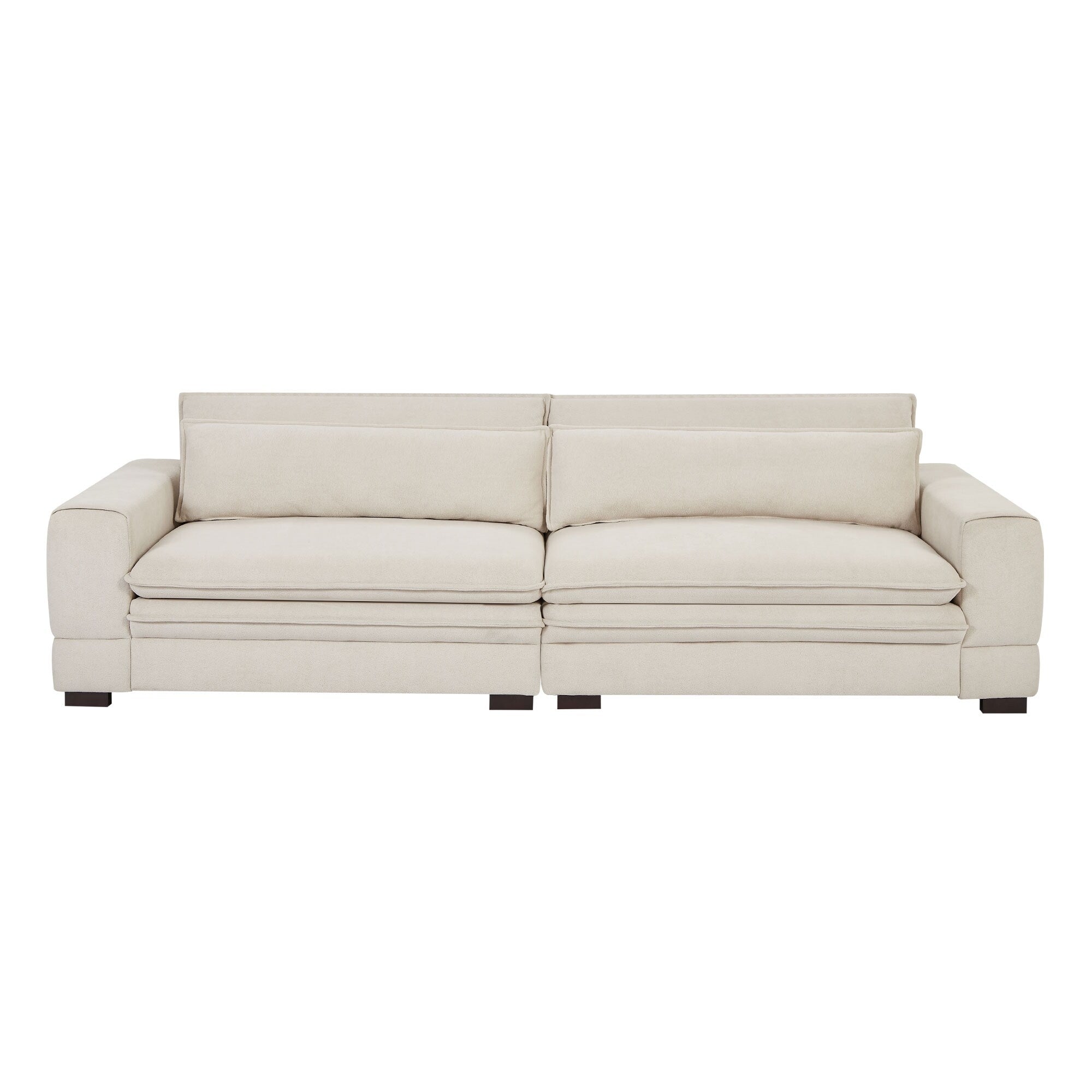 104.72 Mid-Century Modern Fabric Sofa with Solid Wood Legs