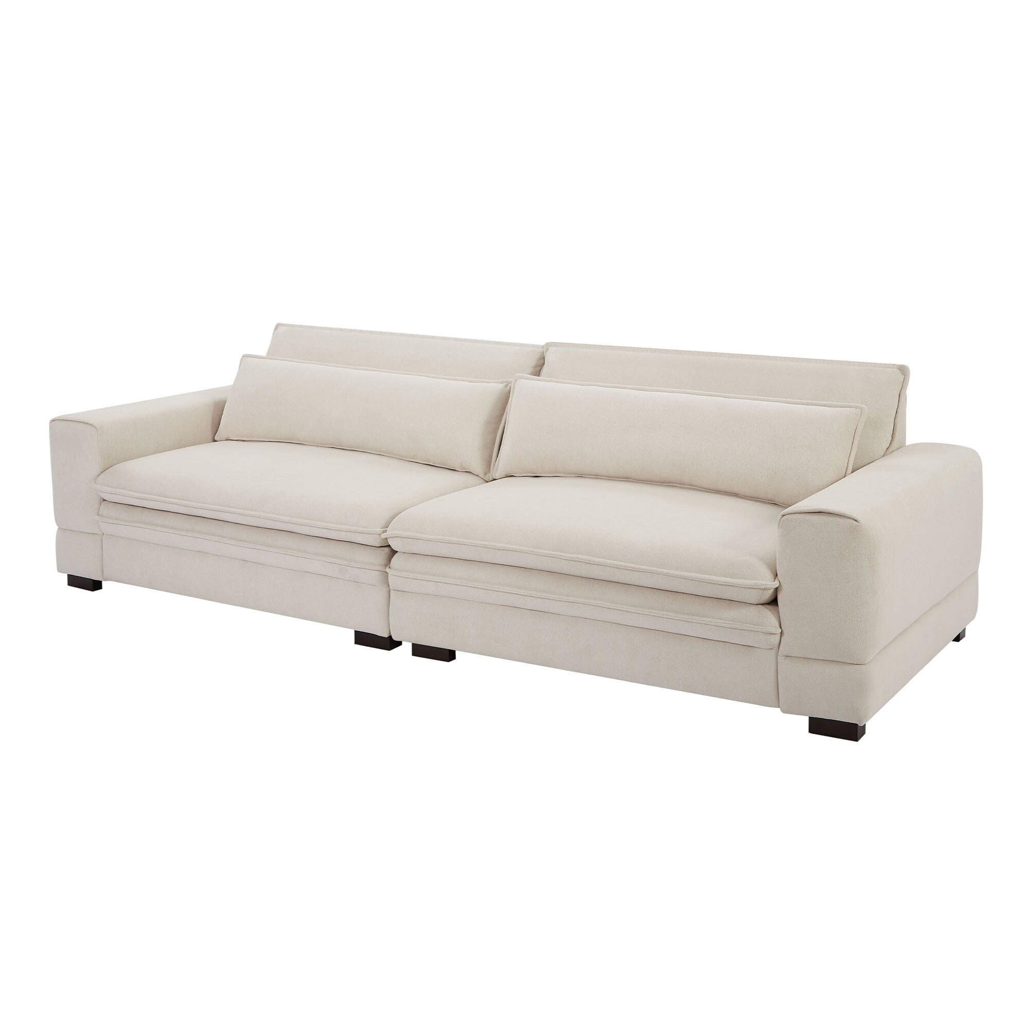 104.72 Mid-Century Modern Fabric Sofa with Solid Wood Legs